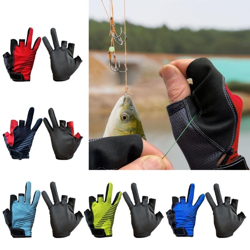 3 Fingerless Fishing Gloves Quick Drying Nonslip Fishing Gloves for Kayaking Paddling Driving Hiking Comfortable To Wear