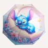 Stitch, Moon Automatic Opening and Closing Umbrella  8 Ribs Windproof Portable Folding Umbrella, Suitable for Casual and Business Outings,for Gifts