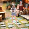 1/64 Scale Miniature Girl Figure Mini Collectibles Resin,Diorama Tiny People Model for DIY Scene