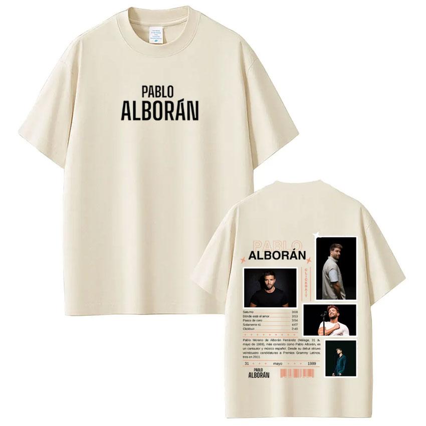Singer Pablo Alboran Clickbait Album Cover Tshirts Mens Clothing Harajuku Hip Hop Street T Shirt Casual Comfort Loose Tshirts