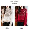 2025 Autumn/Winter 100% Wool Fair Isle Thick Cashmere Cardigan Sweater – Small Fragrance Style