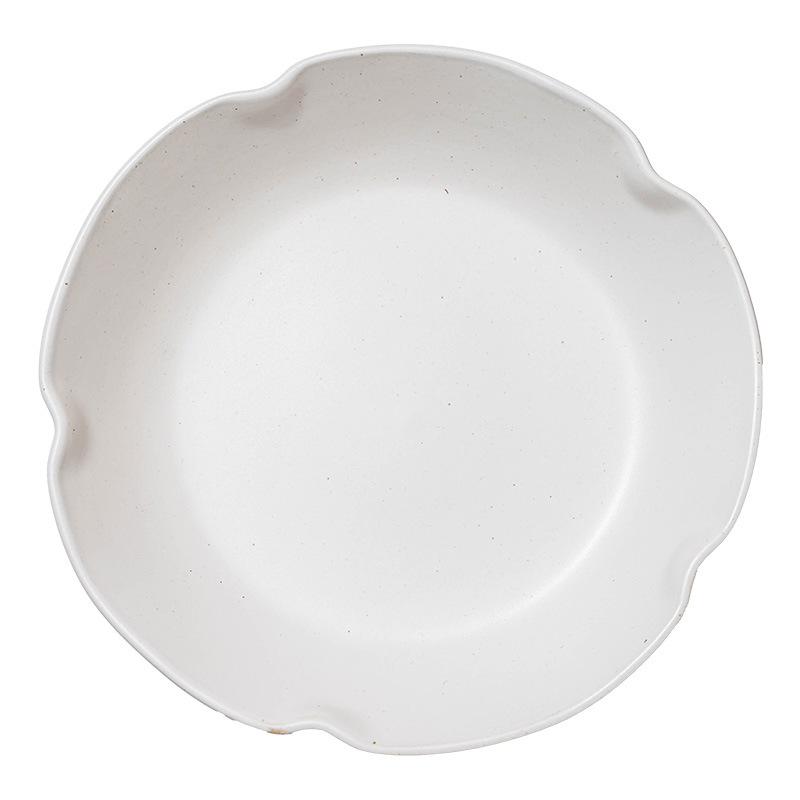 Special-Shaped Solid Color Large Bowl, High-End Bowl Set, Household Tableware, Ceramic Vegetable Bowl, Salad Bowl, Ramen Bowl, Large Bowl.