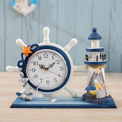 Tischuhr im mediterranen Stil, Ornamente, europäisches Wohnzimmer, Schlafzimmer, Nachttischuhr, Büro, Desktop, Zuhause, kreative Uhr