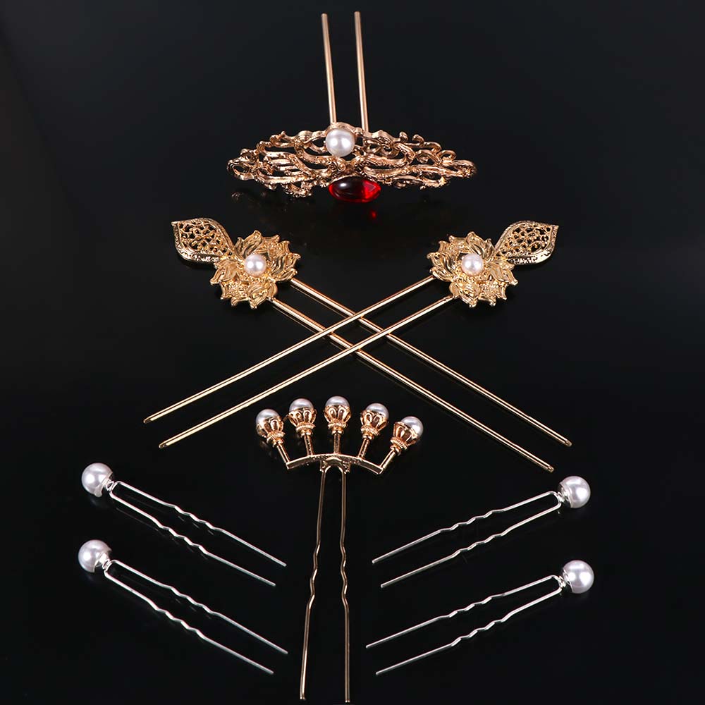 Luxury Chinese Style Hairpin Set Handmade Women Hair Jewelry Vintage Hanfu Hair Stick Set  Headwear