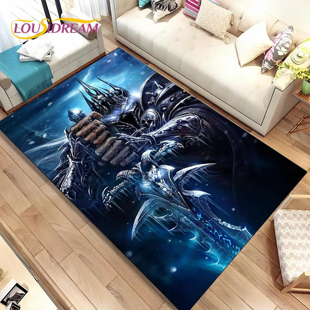 World of Warcraft, WOW, Game Gamer-Bereichsteppich, Teppichteppich für Wohnzimmer, Schlafzimmer, Sofa, Fußmatte, Dekoration, rutschfeste Kinder-Bodenmatte, 3D