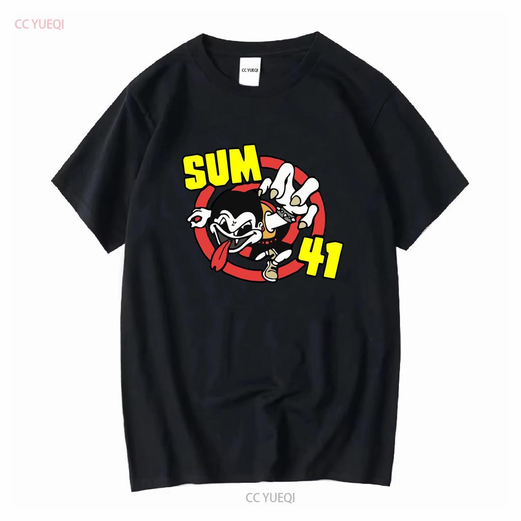 Rare SUM 41 Band Black Size S to 5XL Cotton T Shirt M1519 long or short sleeves vintage Washed fashion Versatile streetwear