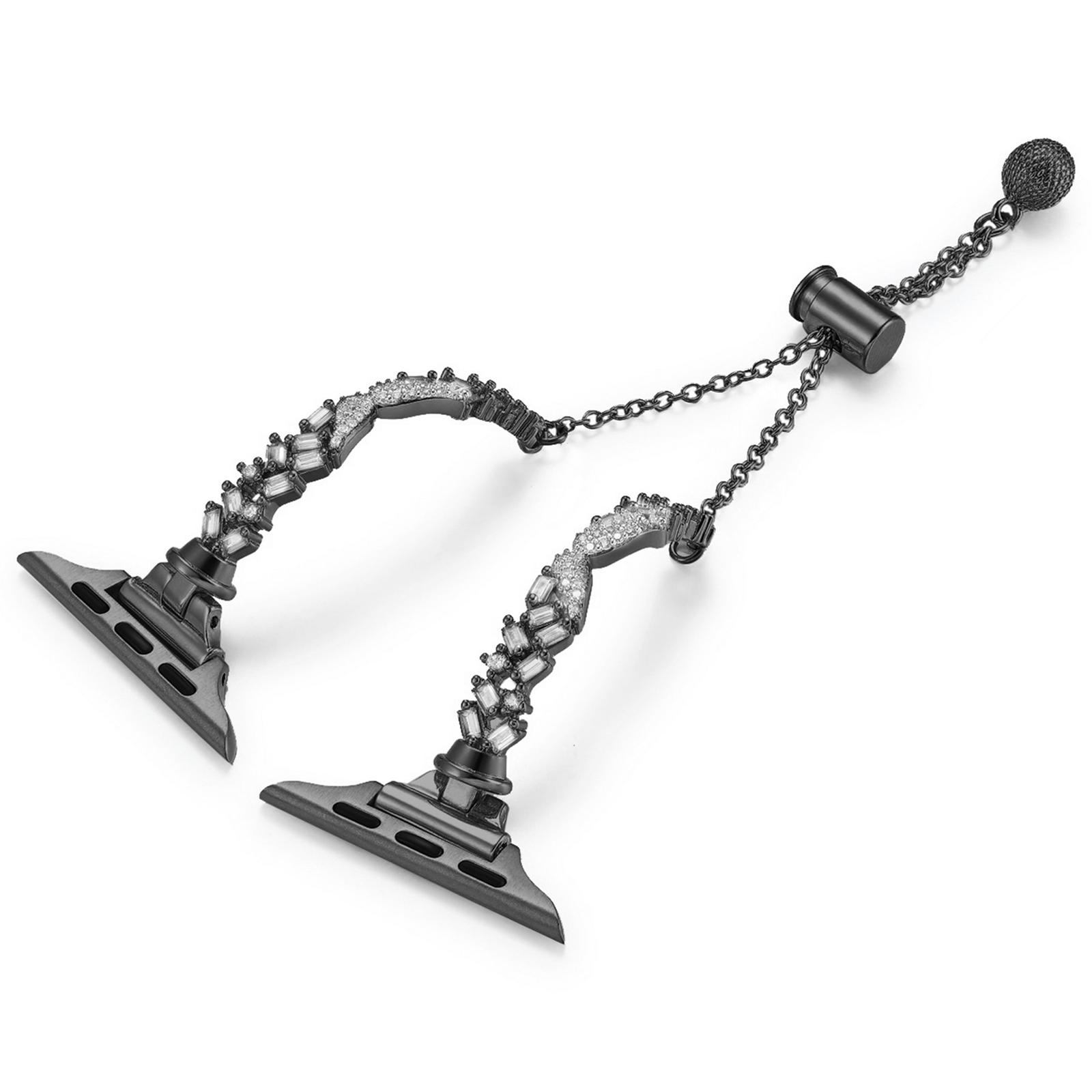 

Для Apple Watch Series 10 42 мм/9 8 7 41 мм/SE (2023) SE (2022) SE 6 5 4 40мм/3 2 1 38мм Браслет из меди с декором из страз Крылья ангела Ремешок для часов Black