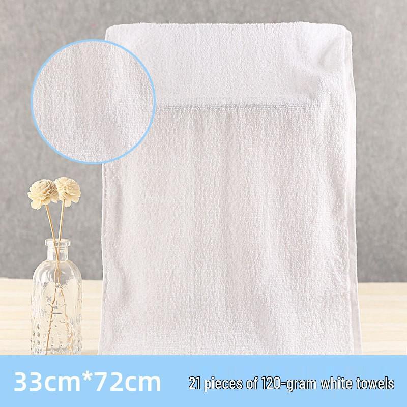 White Pure Cotton Hotel Towel: Soft, Absorbent, Durable, Embroidery-Friendly for Spa & Salon Use