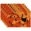 4/6pcs Set Black Cat In Pumpkin Patch Placemats, Seasonal Holiday Decor Suitable for Home Kitchen Dining Indoor Outdoor Use