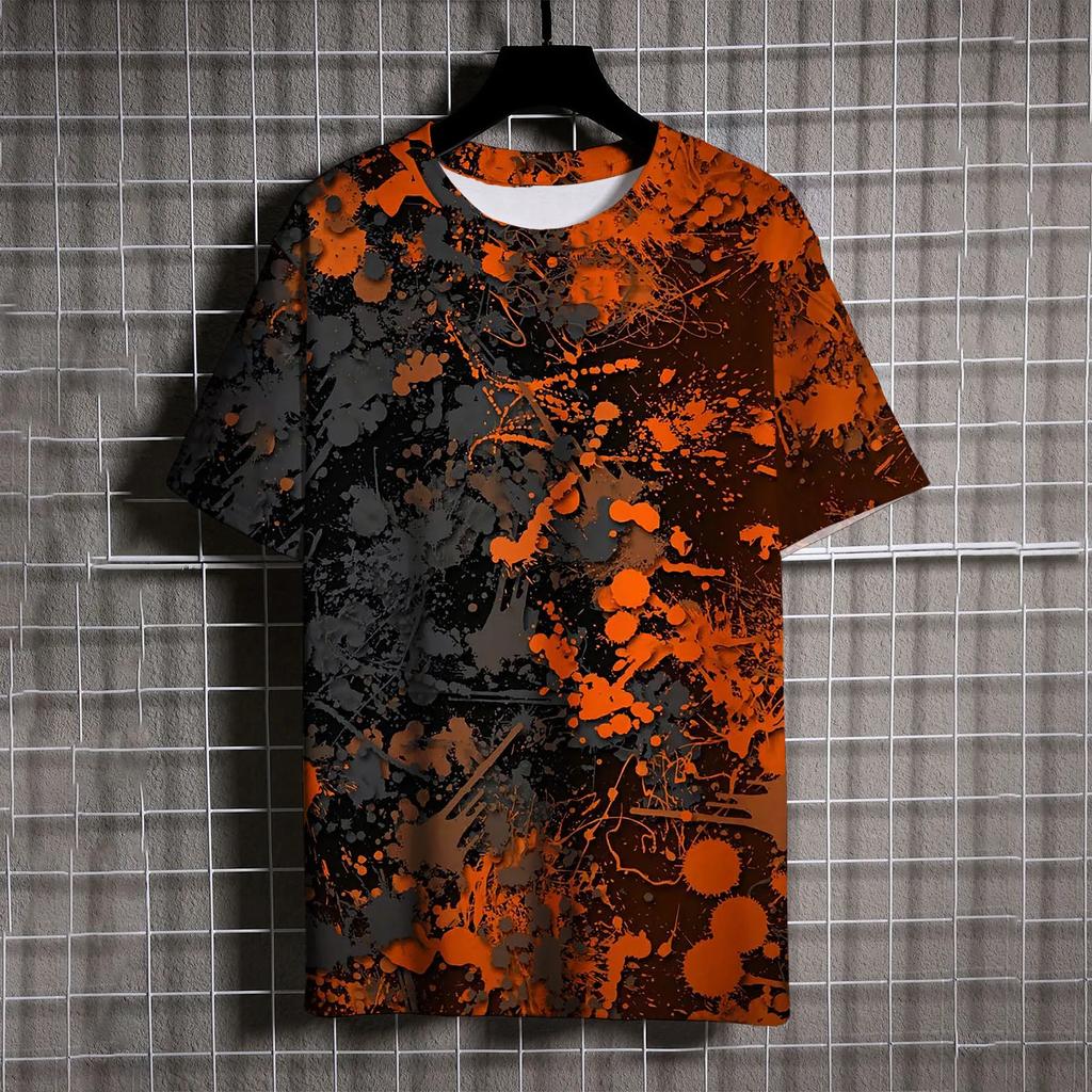 Summer Fashion Sports Graffiti Men T-shirts New Trend Harajuku Casual Personality 3D Printed Round Neck Short Sleeve Tees Tops