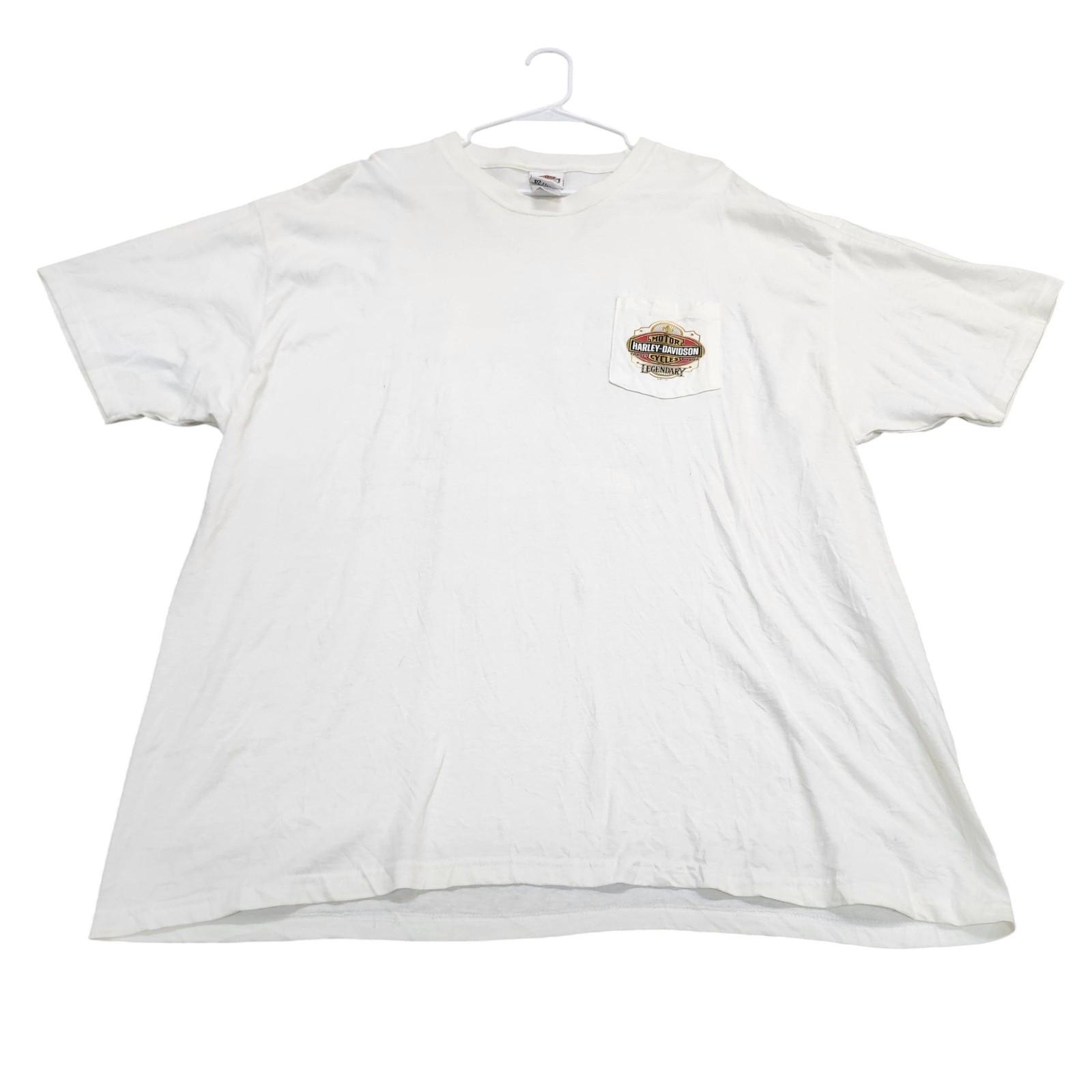 Harley-Davidson Shirt Mens 2XL White Ocean State Exeter RI Graphic Tee Biker Unisex T-Shirt XXXL
