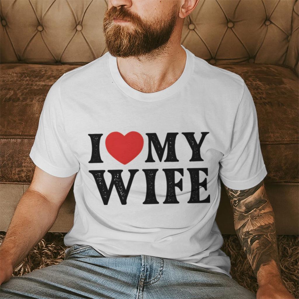 I Love My WifeI Love Hubby Print Couple T Shirt Men Women Valentines Day Gifts Tshirts Fun Short Sleeve LoversMatching Tshirt