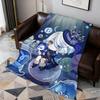Game Lumine Genshin Impact Diluc Chibi Flannel Soft Warm Plush Blanket Sofa Living Room Pet Hogar Bedroom Gift Home Car Portable