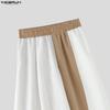 INCERUN Men Elastic Waist Ruffled Layers Casual Long Loose Pants Trousers