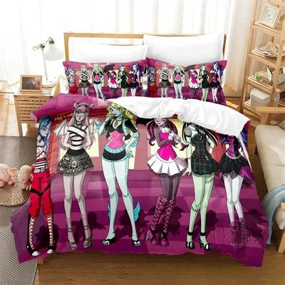 Persönlichkeit Monster Cartoon High Bettwäsche-Sets exquisite Bettzubehör-Set Bettbezug Bettdecke Set Luxus Geburtstagsgeschenk