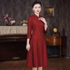 Elegant 6526 New Spring A-line Stand Collar Qipao Dress for Weddings and Banquets