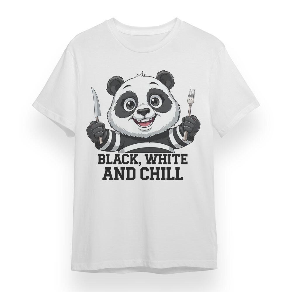 

Men s T-shirt With Black White And Chill Print Unisex 100% Cotton Oversize Tee 2XL