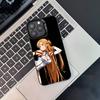 Asuna Kirito Anime Phone Case For iPhone 17,16,15,14,13,12,11,Pro,XS,Max,Plus,Mini,SE4,E Black Matte Shockproof Cover