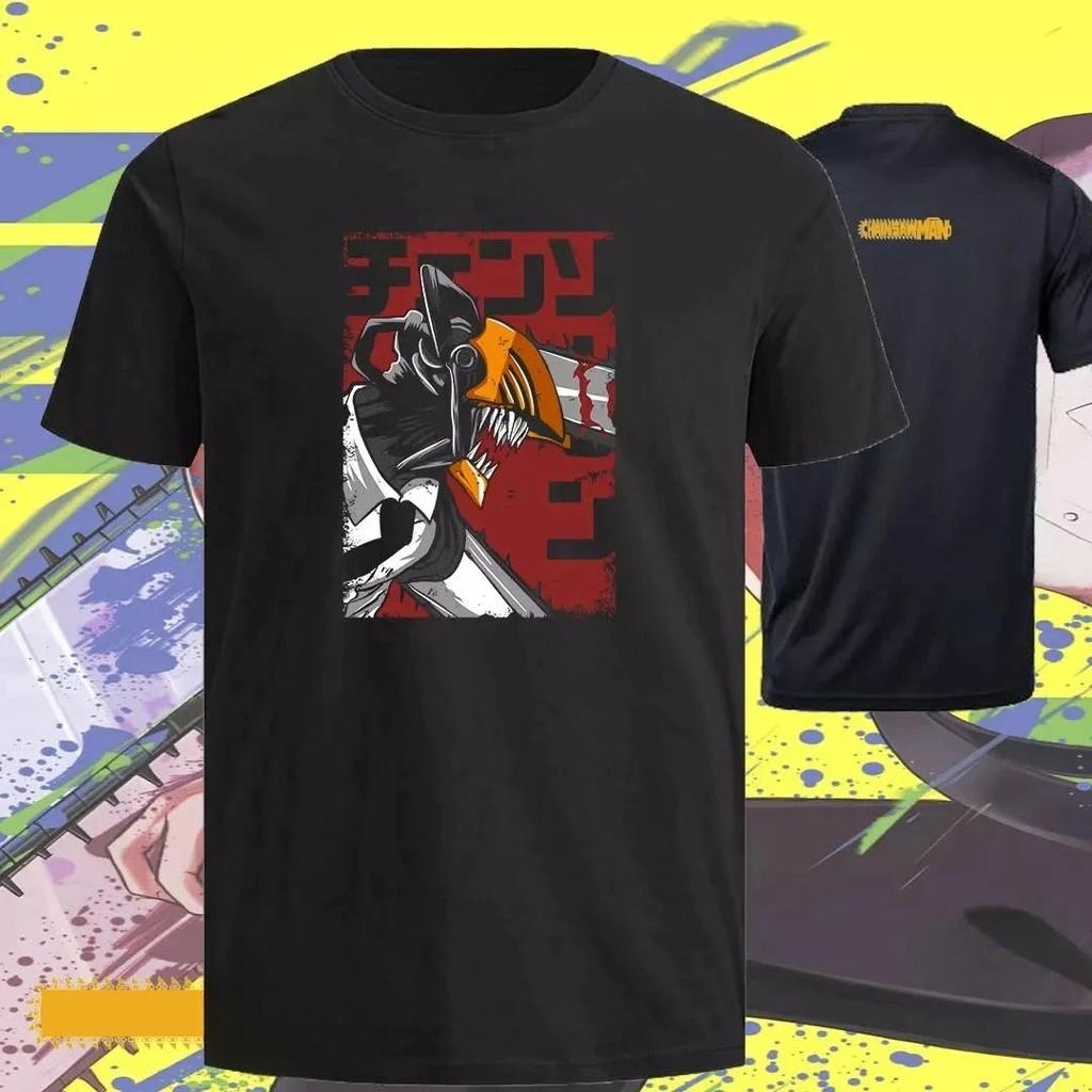 Chainsaw Man Anime Shark Knight Printed Short Sleeved T-shirt for Unisex 2026 Retro Boys and Girls Casual Loose Street Clothing Top