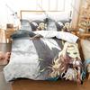 MapleStory 3Pcs Bedding Set Duvet Cover 2 Pillowcases Adele Mercedes Chibi Warrior Cartoon Graphic Breathable Dorm Bed Linen