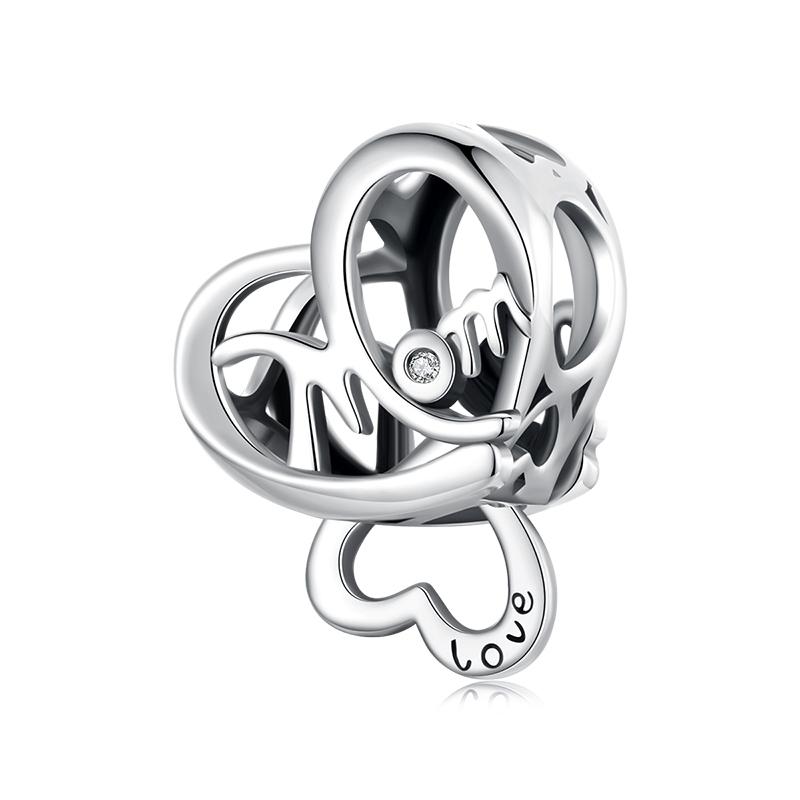 WOSTU Mother's Day Jewelry DIY Charms Rose Flower Fit Original Bracelet Neckalce Wholesale