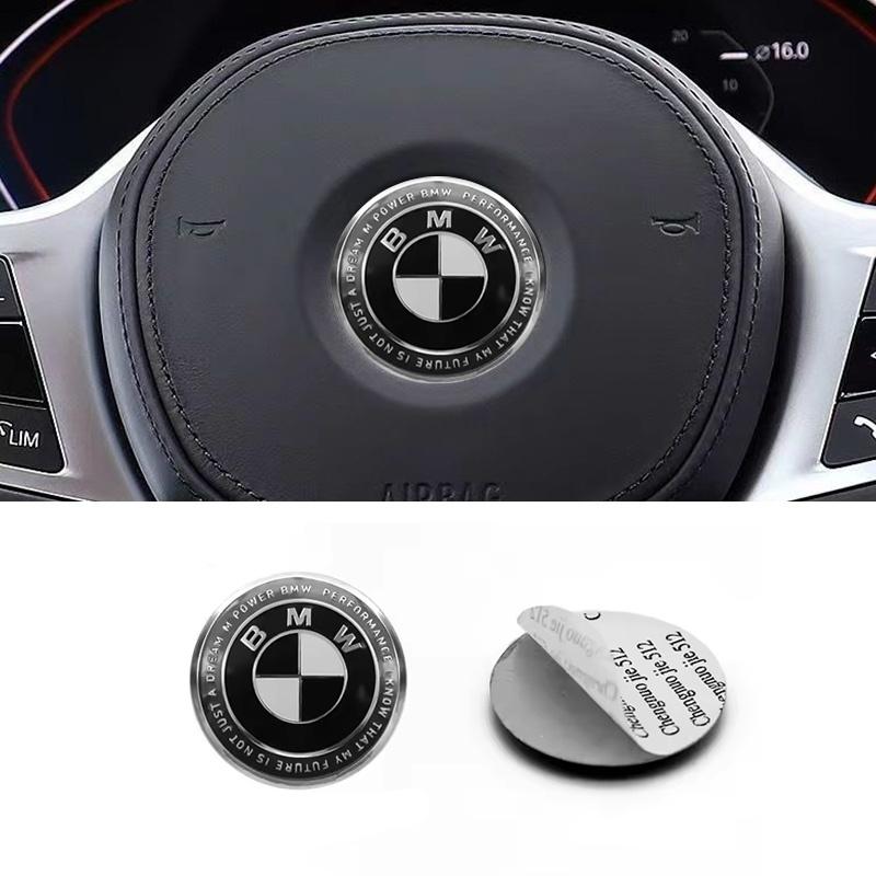 BBJX7 1Pcs 45mm 47mm Car Steering Wheel Decoration Badge Sticker Logo Accessories For BMW E46 E90 E60 F30 F10 E39 E36 E87 F20 E90 E70