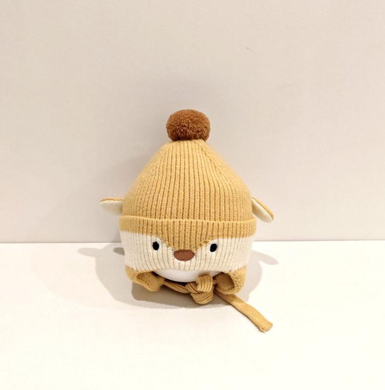 Autumn/Winter Baby Cute Adorable Wool Hat with Ear Protection for Boys & Girls - Thick & Warm Cartoon Design