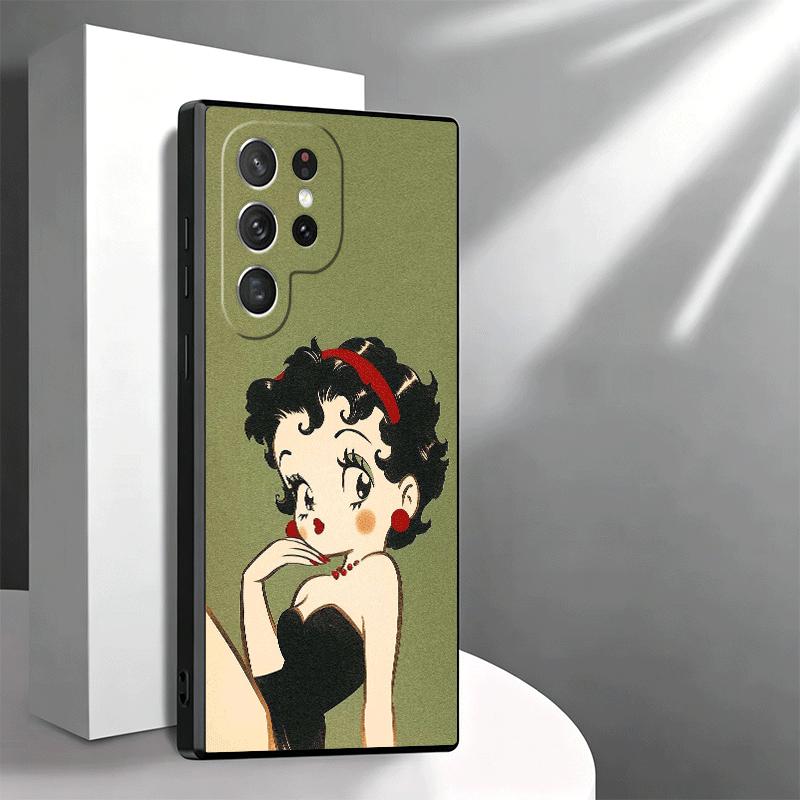 B-Bettys B-Boops Girl Soft Phone Case for Samsung Galaxy S26 S25 Edge S24 Ultra S23 Plus S22 S21 FE S20 Black Cover Back Shell