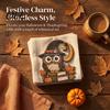 Decorative Wood Tissue Stand Halloween Napkin Holder, Vintage Rustic Dispenser Organizer, Spooky Ghost Stable Log Base Holder Black Cat Boo