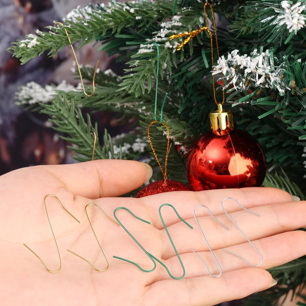 150pcs Christmas Tree Hooks S Shape Christmas Ornaments Hook Bauble Ornament Hanger Hanging Pendants Xmas Tree Hangers