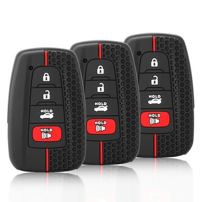 Nyckelbricka Skyddsfodral Fjärrkontrollskydd Mjuk Silikon Svart Passar för Toyota Rav4 Corolla Camry Avalon Biltillbehör Nyckelskydd