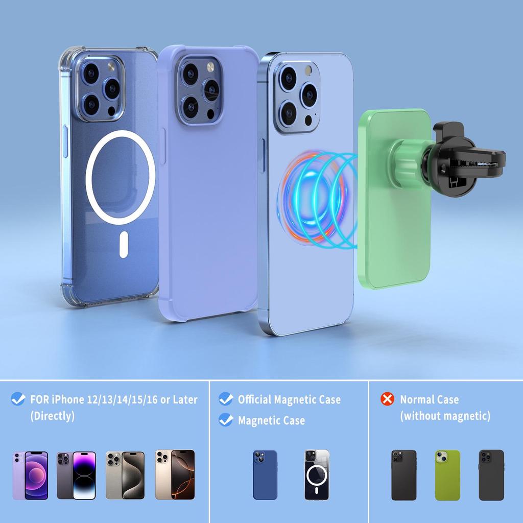 Magnetic Wireless Car Charger for Apple Phones: Fast Charging Car Mount