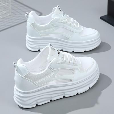 Weiße Sneaker Damen Sommer Sport Tennis Versteckter Absatz Laufschuhe Frau Komfort Sportliche Trainer Dicke Sohle Sneaker Schuhe