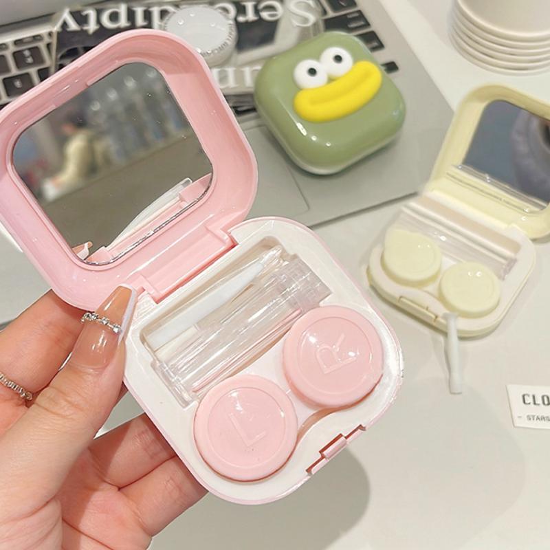 Small Contact Lens Case Cute Sausage Mouth Contact Lens Box Portable Travel Contact Lens Lenses Container Box For Travel Set