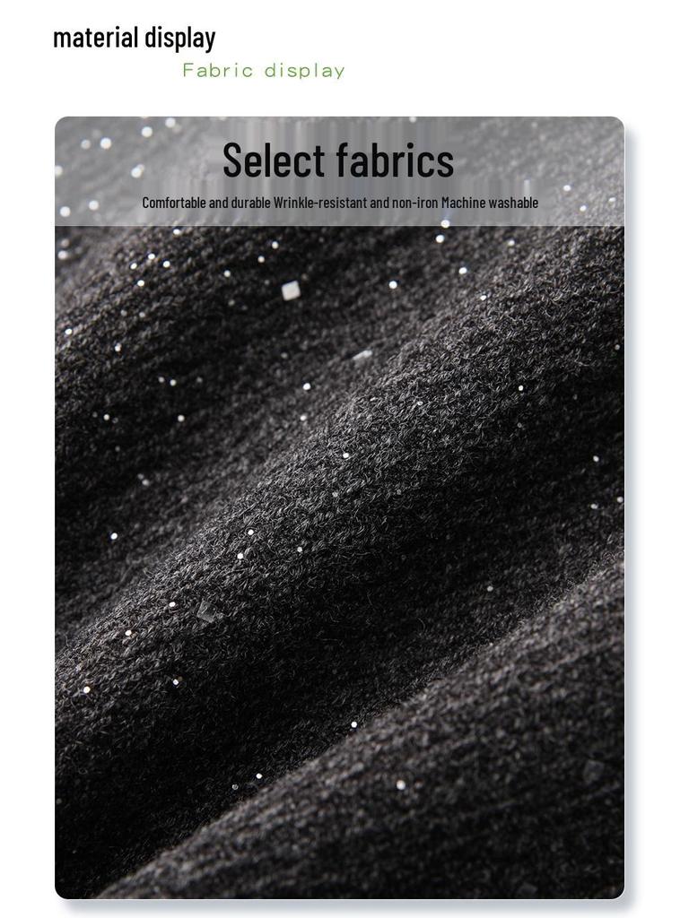 Women's Woolen High Waist A-Line Gray Shorts - Thickened Winter 2024 Collection