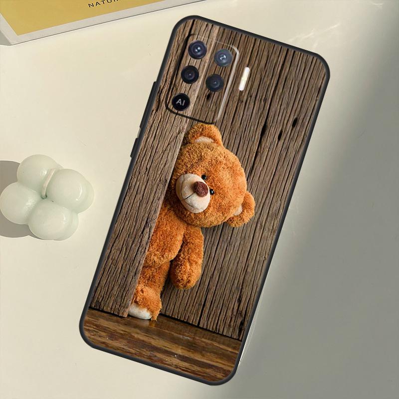 Cute Bear Case For OPPO A74 A94 A54 A1K A15 A16 A52 A72 A83 A91 A93 A53S A5 A9 A31 A53 2020 Cover