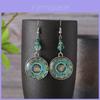 Gorgeous Vintage Mandala Flower Gemstone Earrings With Ethnic Bohemian Style For Women