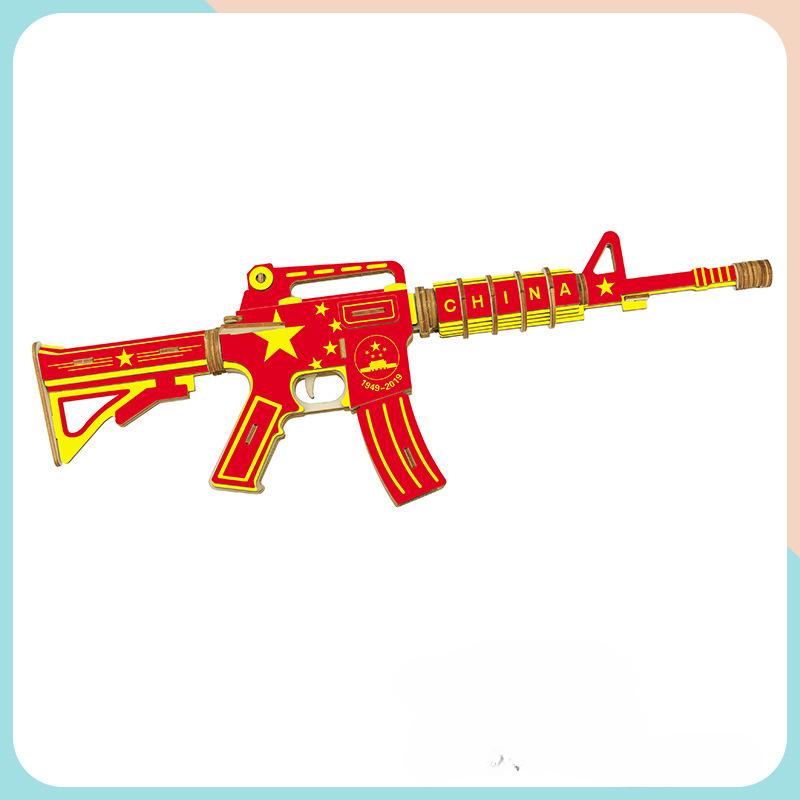 

1 шт. Деревянный трехмерный пазл 3D Имитация Модель пистолета Сборка Ручная работа Деревянные Креативные украшения