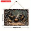 2D Flat Wooden Sign 30*20cm Vintage Witch Alchemy Square Wooden Decorative Sign, Perfect for Bar, Restaurant, Living Room Decor & More, Decorative