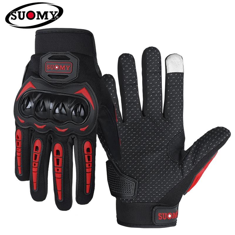 SUOMY New Orange Motorcycle Gloves Summer Men Women Full Finger Touch Screen Motocross Guantes Motorbike Bicycle Cycling Gloves