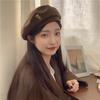 1pc Women Girls Winter Beret Hat Retro Solid Color French Painter Hat Artistic Beret Caps