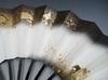 Love Chirashi Black Lacquered Fan for Dancing Fan, 1209-13, Double-Leg Pattern, Gradient, 9.5 Inches, Bone, Box, (Black)