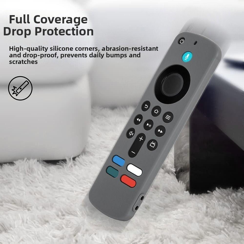 Silicone Protective Case with Lanyard Protector Soft Shell Shockproof Remote Control Sleeve for Amazon 2026 Fire TV Stick 4K/HD