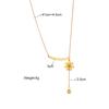 Gold Plated Daisy Flower Lariat Necklace, Stainless Steel Adjustable Ball Pendant Choker, Waterproof Dainty Jewelry for Women Gift