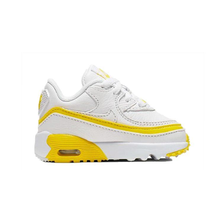 UNDEFEATED x Nike Air Max 90 Cushioning Low top Toddler Shoes Yellow White Infant And Toddler CQ4615-101