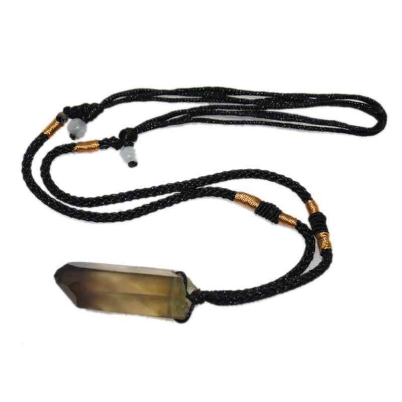 

Натуральный дымчатый камень колонна лабрадорит коричневый кварц кулон ювелирные изделия ручной работы