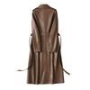 Handmade Genuine Party Wear Fit Brown Women's Casual Lambskin Leather Trench Coat