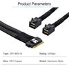 NFHK UltraPort Slimline SAS Slim 8i to Dual 4i Mini SAS HD Cable PCI-E 4.0 SFF-8654 74-pin SFF-8643 PCI-Express
