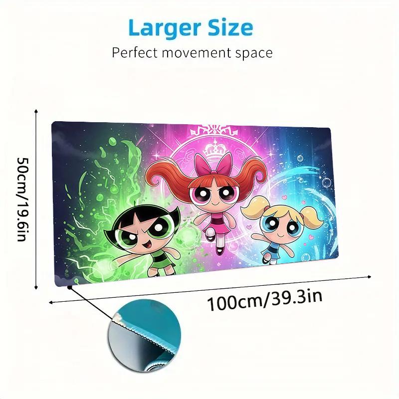 The Powerpuff Girls2 Print Cushion Non-slip Laptop Tablet Big Mousepad XXL Mat Mini PC Playmat With Lock edge