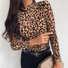 Women Blouses Fashion Leopard Print Turtle Neck Blouse Autumn Long Sleeve Shirts Party Ladies Clothes Womens Blouses And Tops